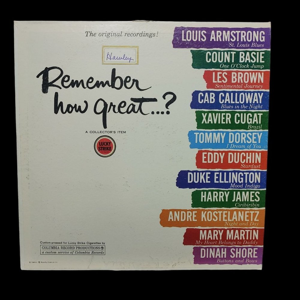 Vintage 1961 Remember How Great..? Columbia Vinyl LP | Jazz 12" 33RPM